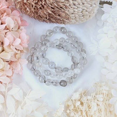 Smoky Quartz Bracelet - Tumbled β Grounded & Clear