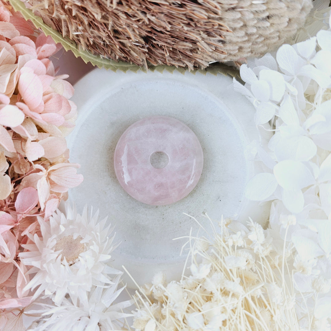 Rose Quartz Donut Pendant