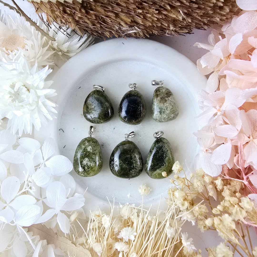 Green Garnet Tumbled Pendant