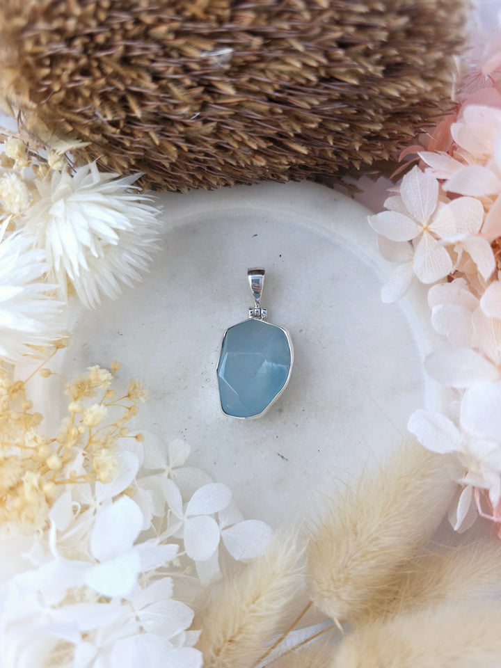 Aquamarine Silver Pendant