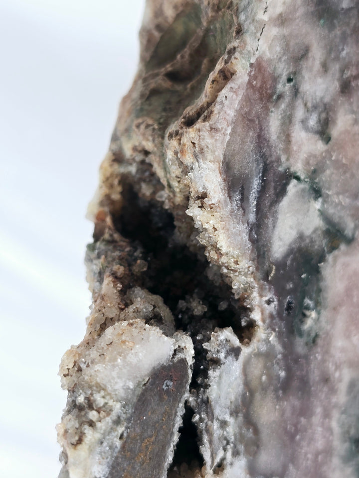 Pink Amethyst Druzy Slice on Stand