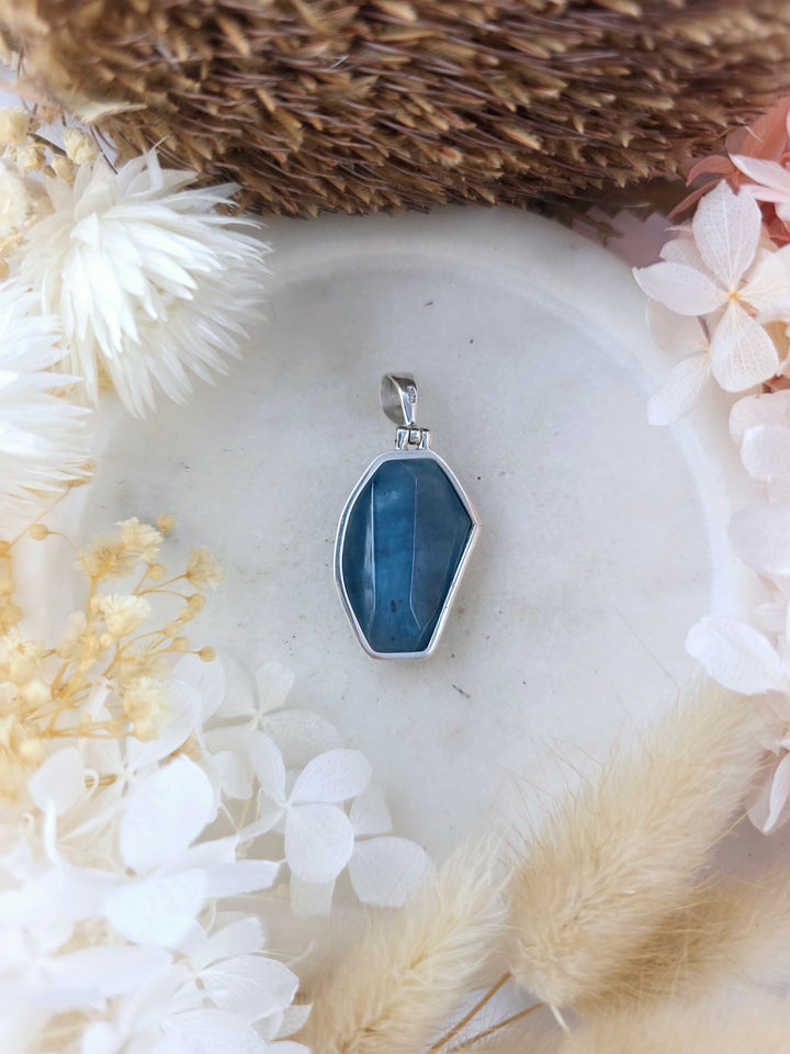 Aquamarine Silver Pendant