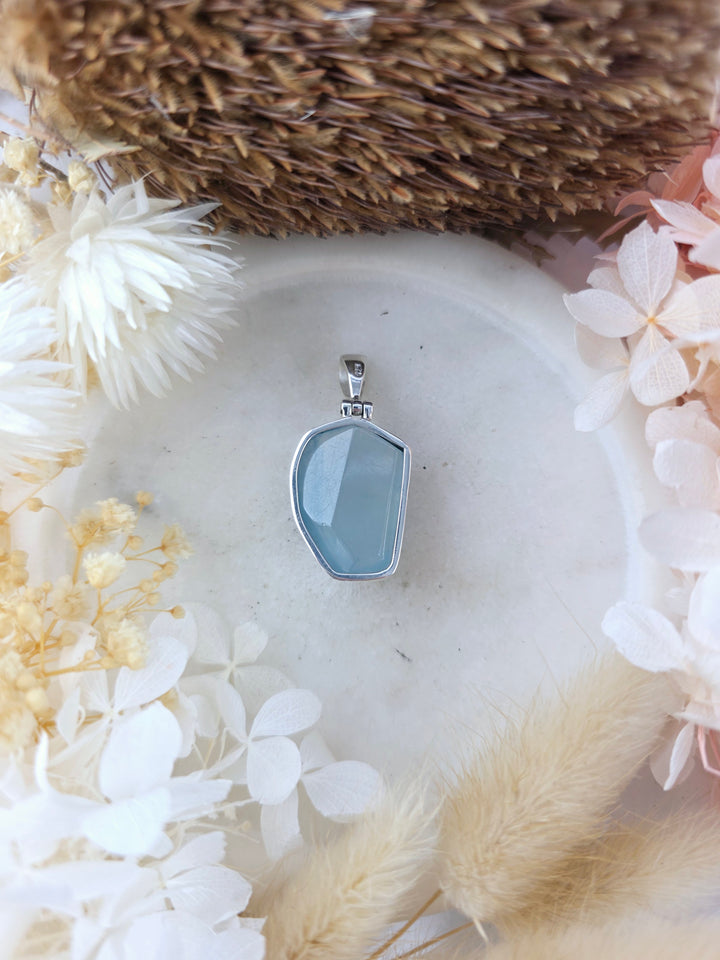 Aquamarine Silver Pendant