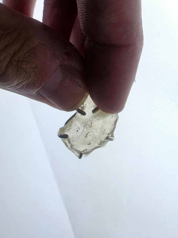 Libyan Desert Glass Silver Pendant