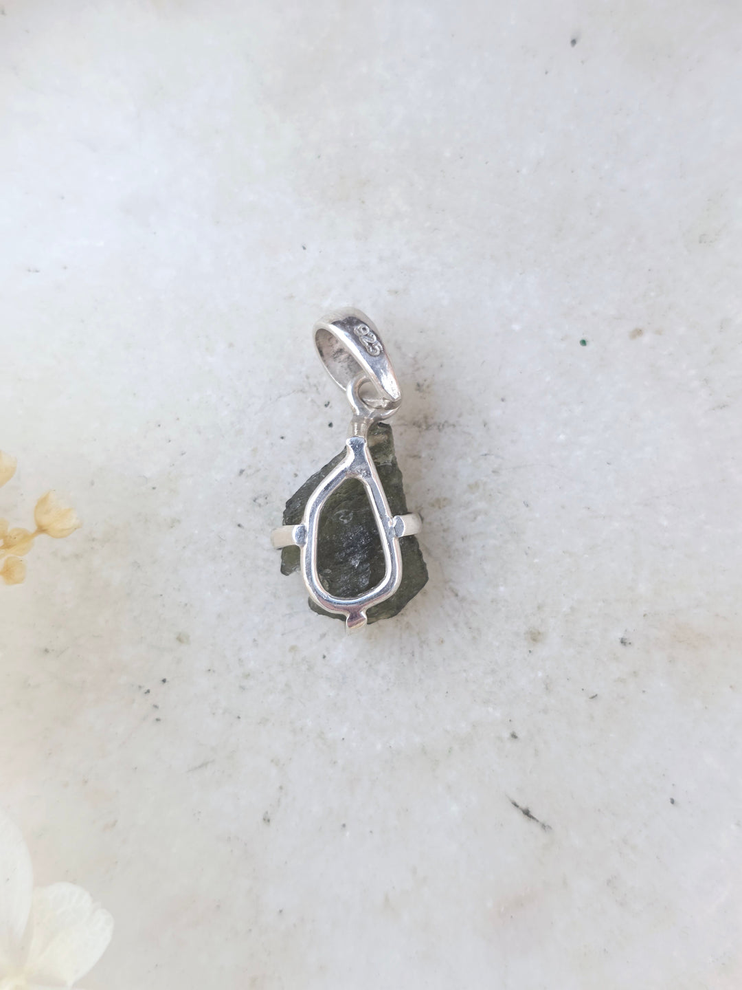 Moldavite Silver Pendant