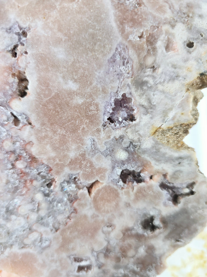 Pink Amethyst Druzy Slice on Stand
