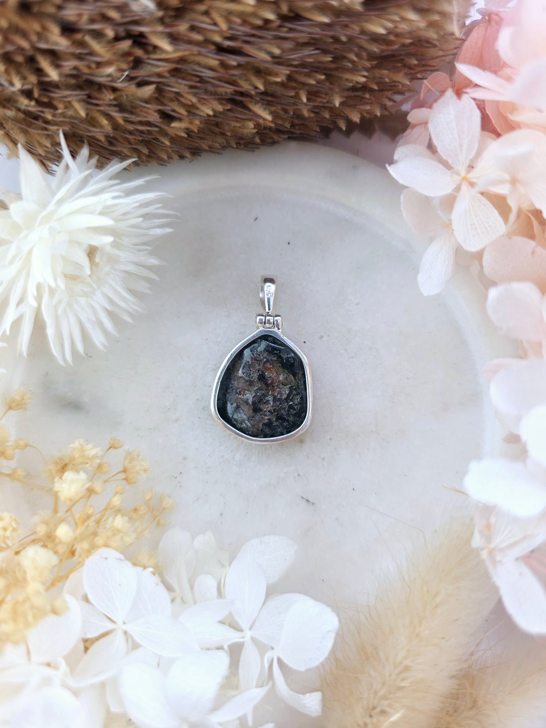 Watermelon Tourmaline Silver Pendant