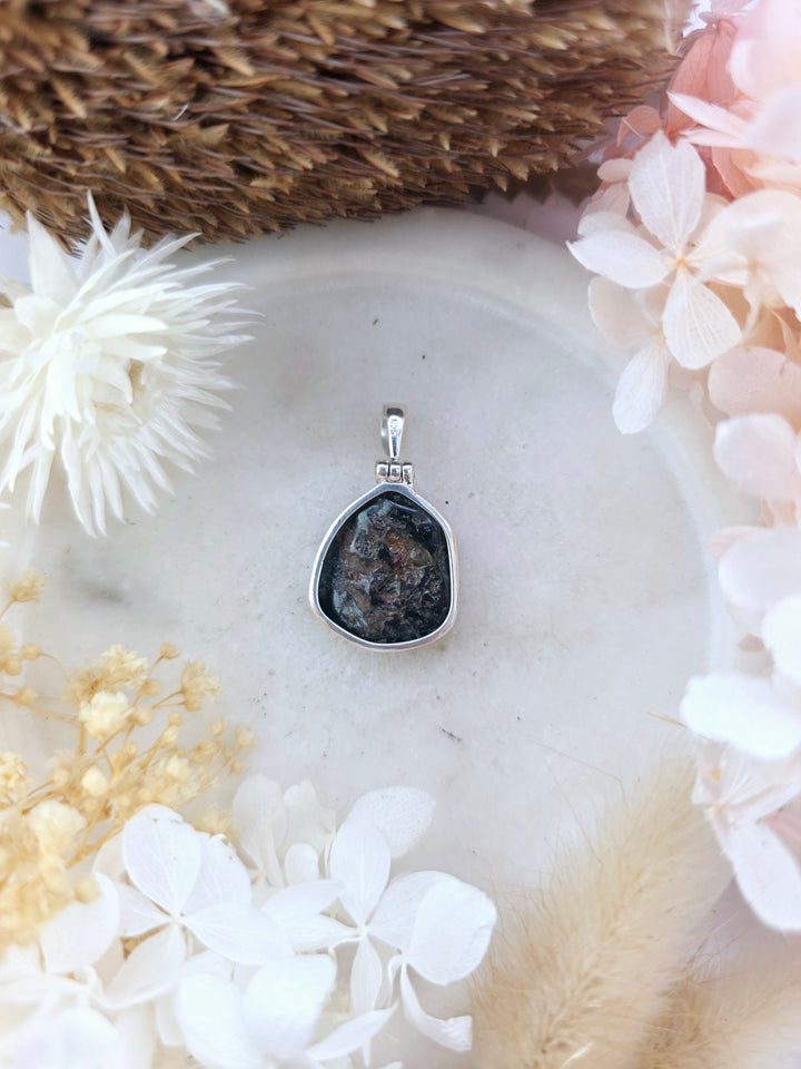 Watermelon Tourmaline Silver Pendant
