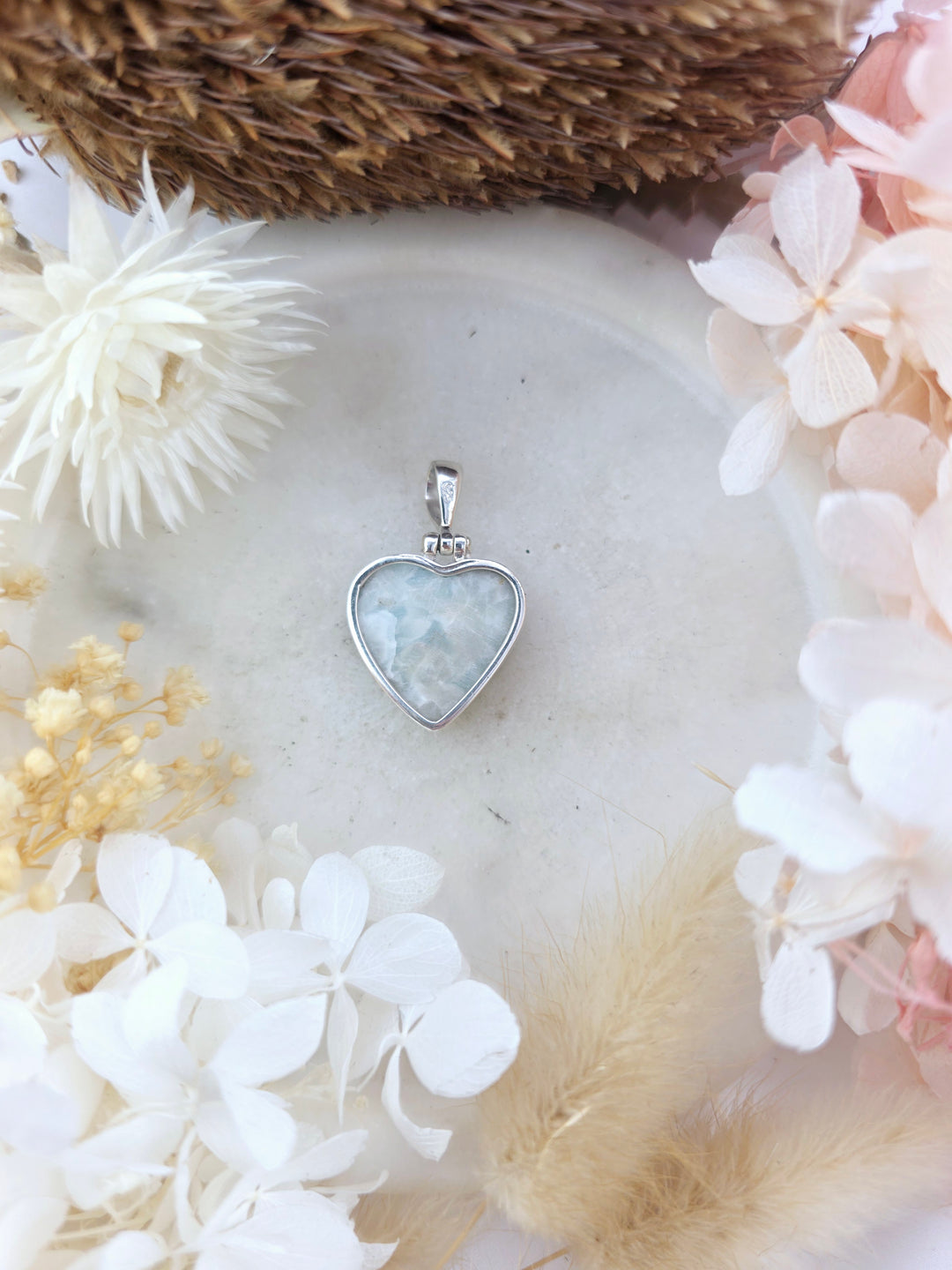 Larimar Heart Silver Pendant