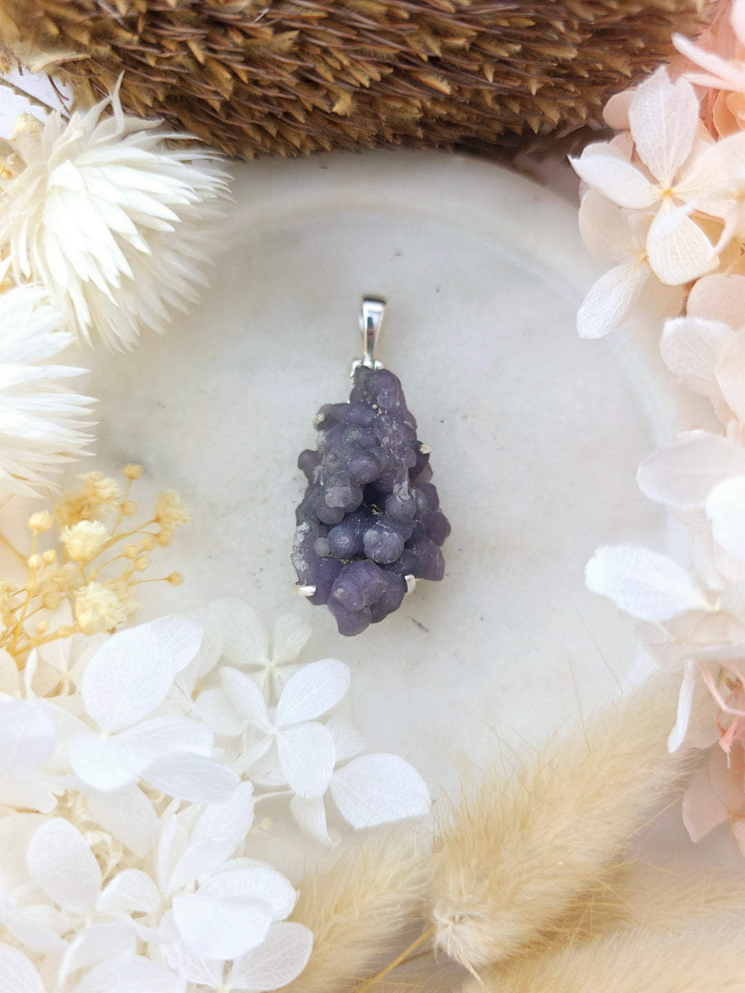 Grape Agate Silver Pendant