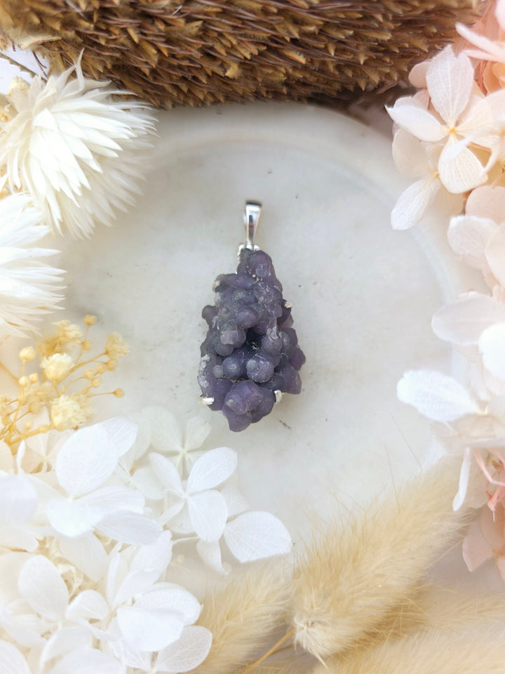 Grape Agate Silver Pendant