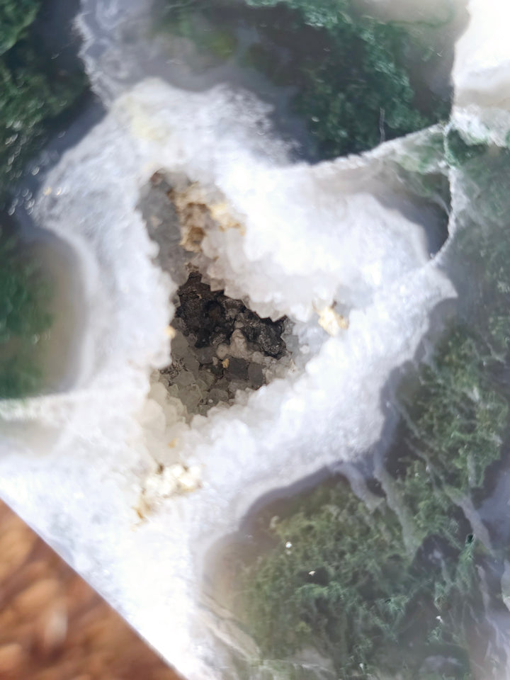 Moss Agate Druzy Tower