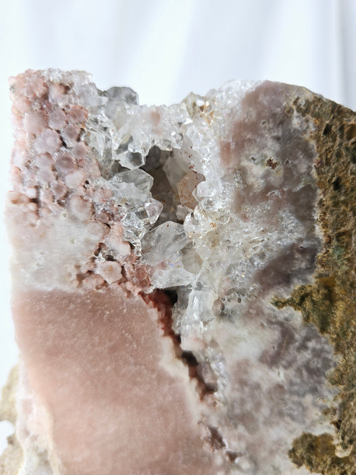 Pink Amethyst Druzy Slice on Stand