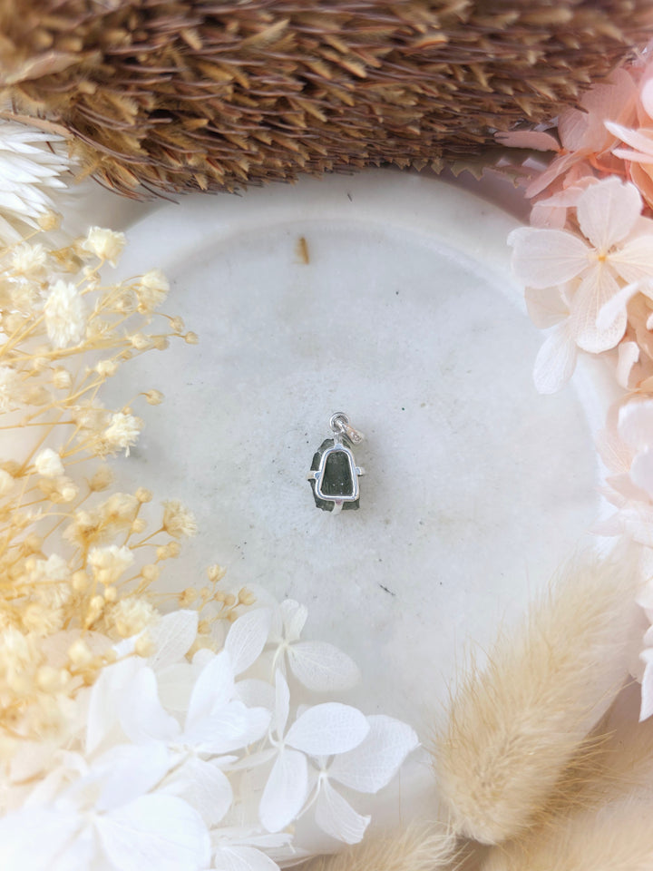 Moldavite Silver Pendant