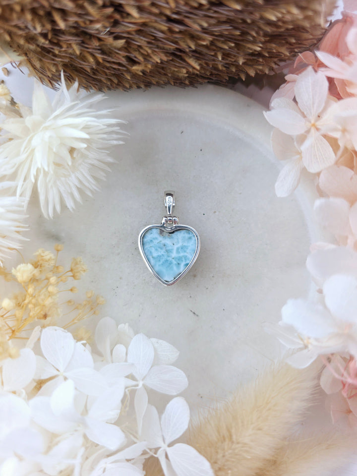 Larimar Heart Silver Pendant