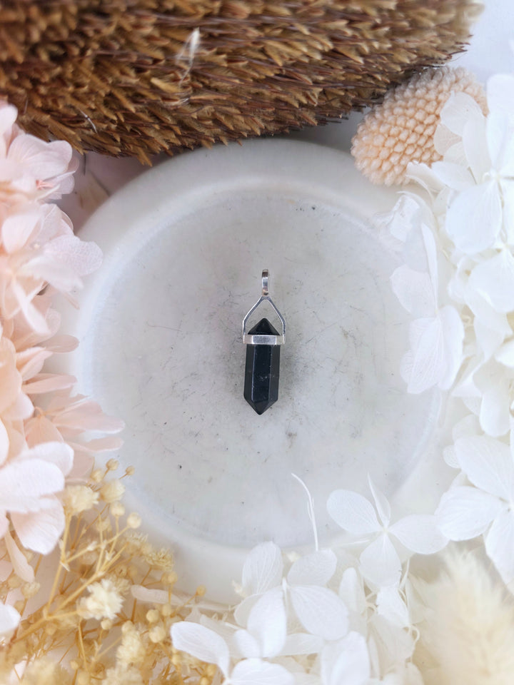Shungite Double Terminator Silver Pendant