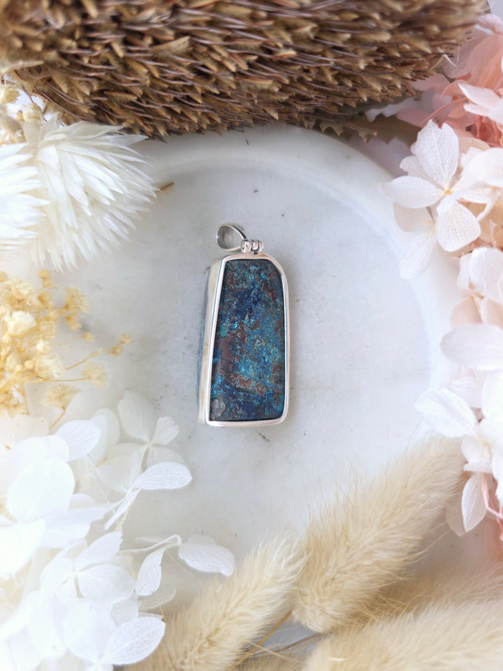 Shattuckite Silver Pendant