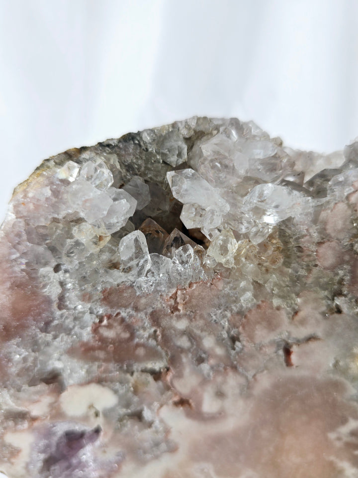 Pink Amethyst Druzy Slice on Stand