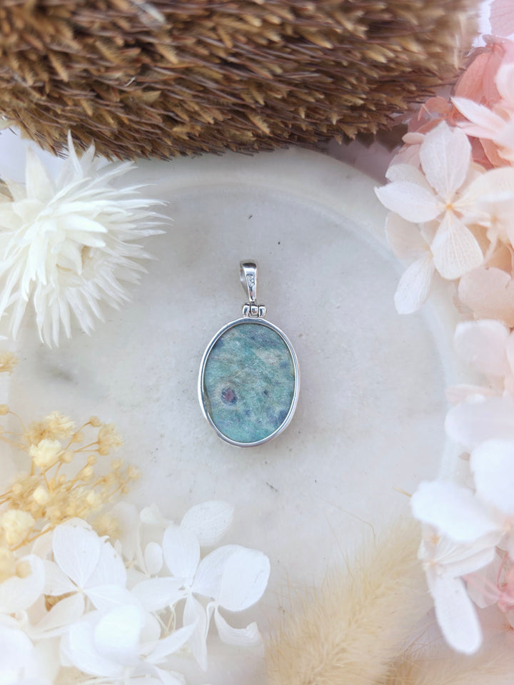 Ruby Fuchsite Silver Pendant