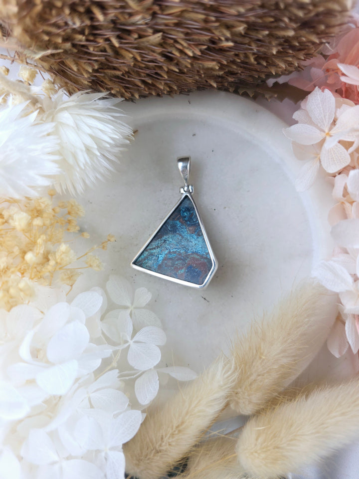 Shattuckite Silver Pendant
