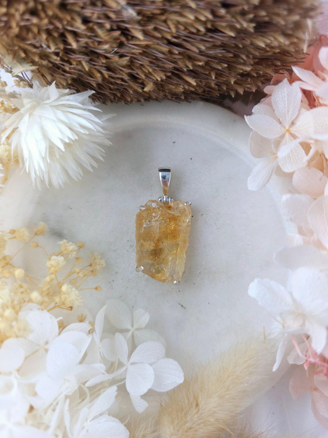 Citrine Silver Pendant