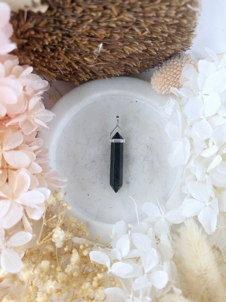 Shungite Double Terminator Silver Pendant