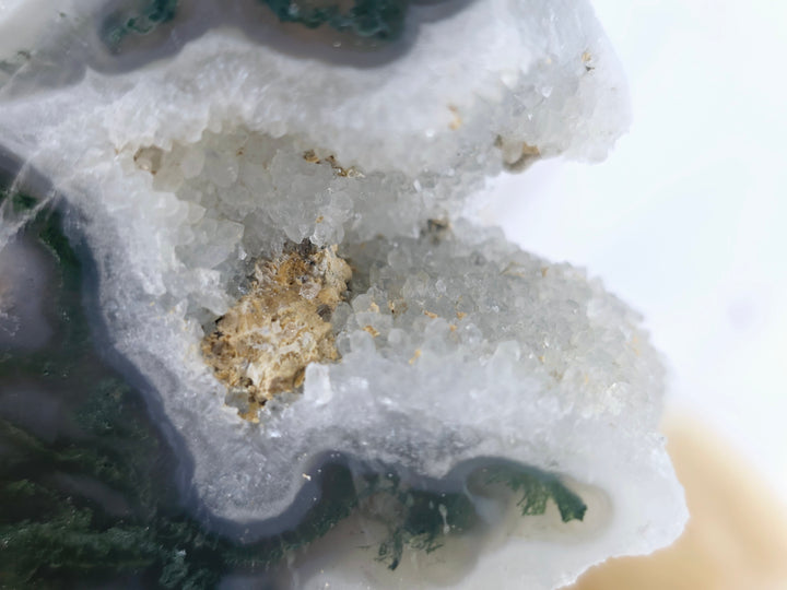 Moss Agate Druzy Tower