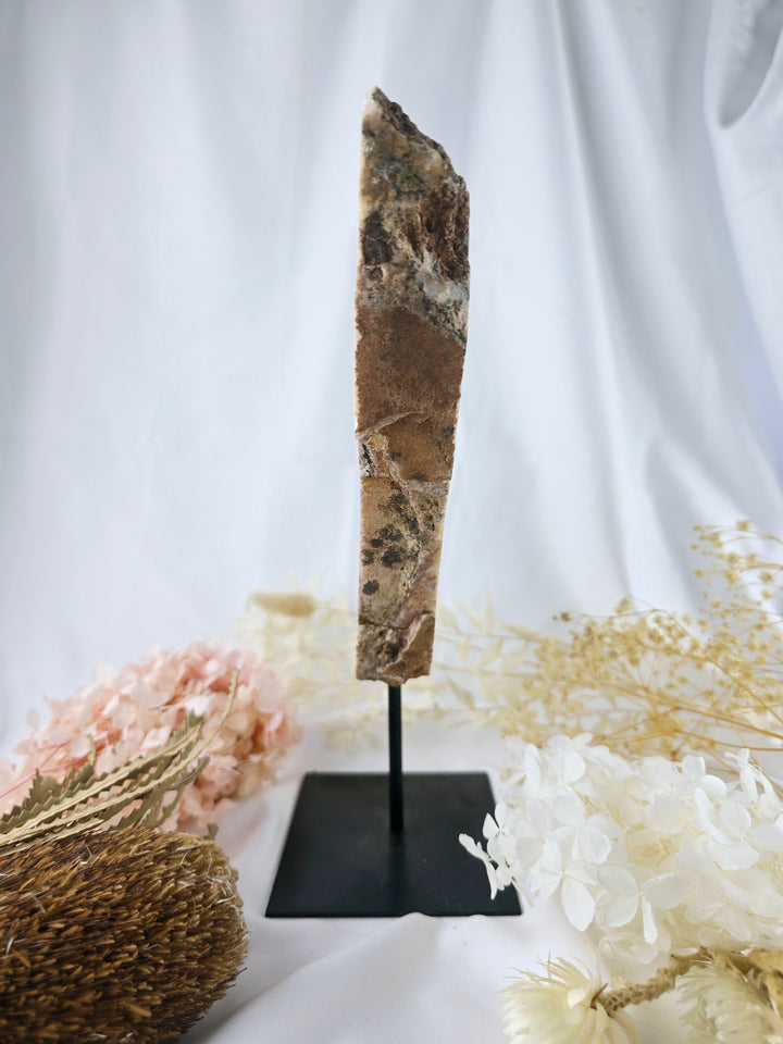 Pink Amethyst Druzy Slice on Stand