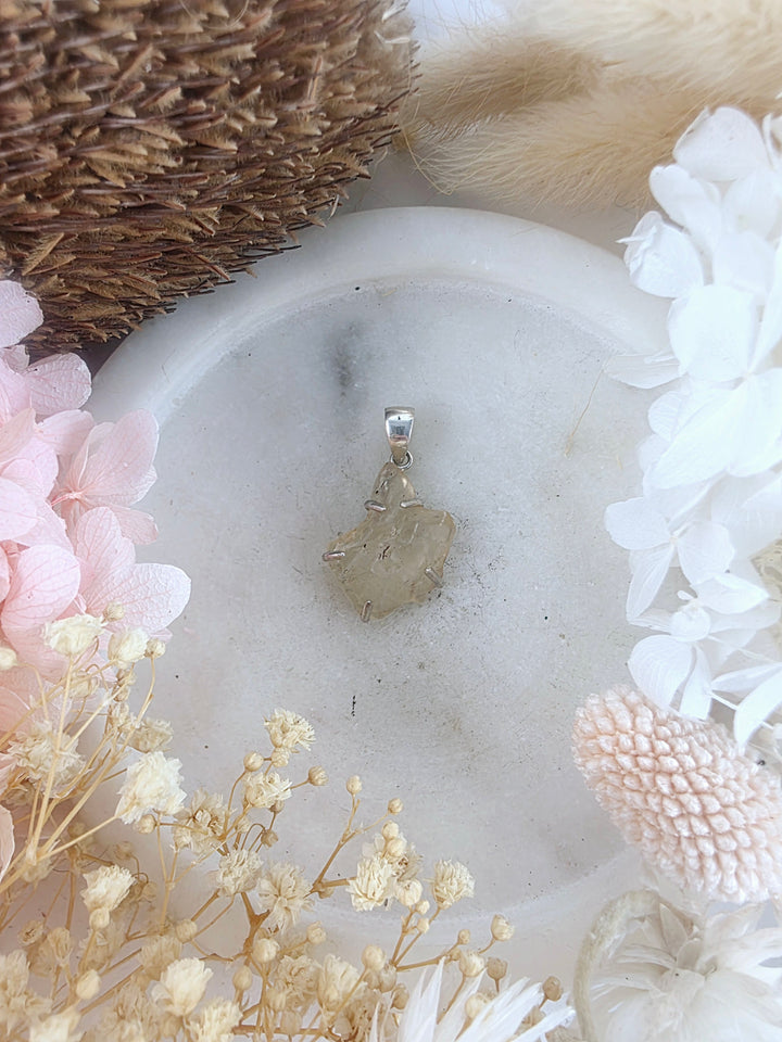 Libyan Desert Glass Silver Pendant