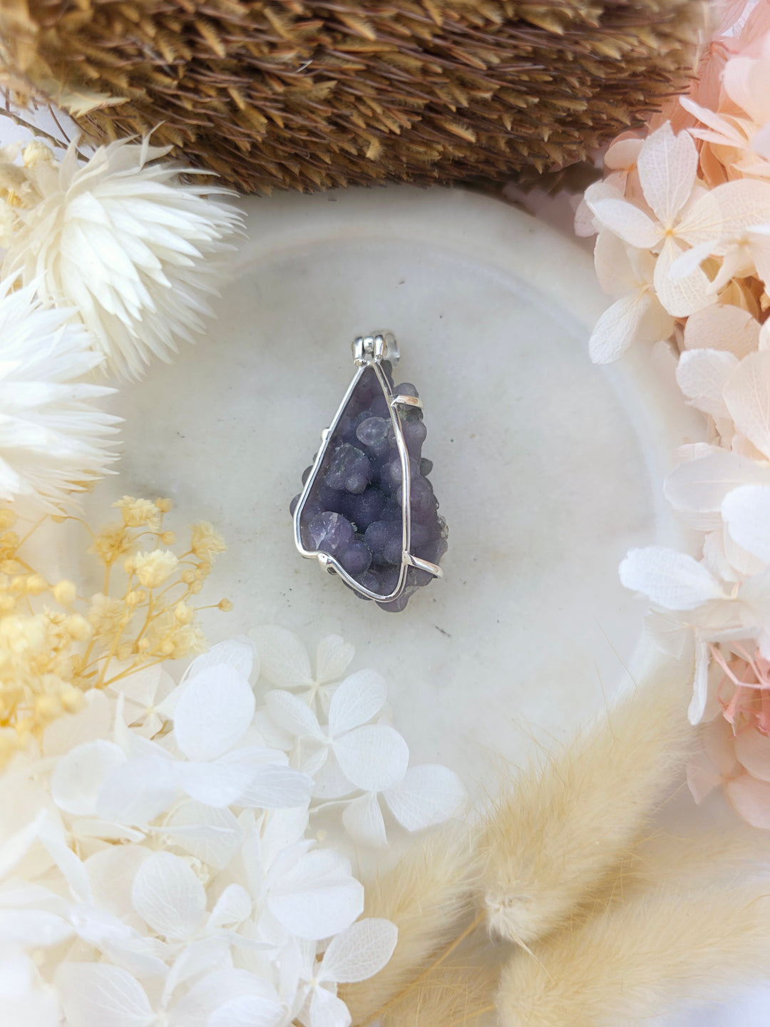 Grape Agate Silver Pendant
