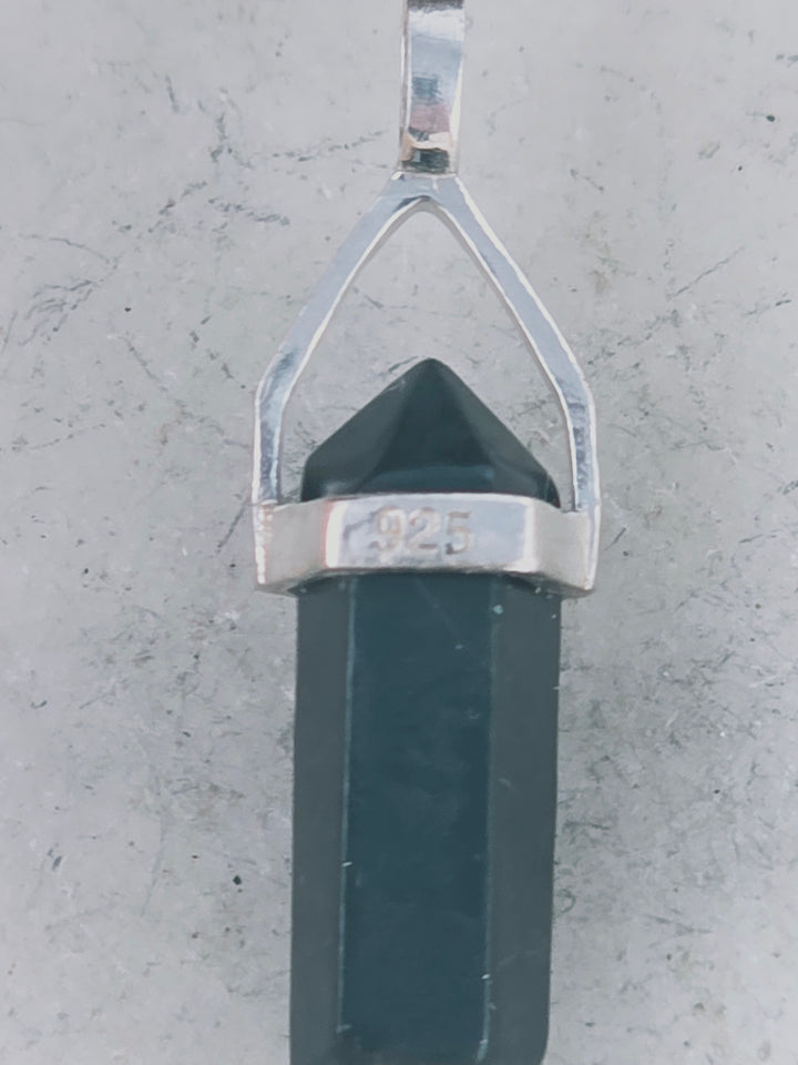 Shungite Double Terminator Silver Pendant