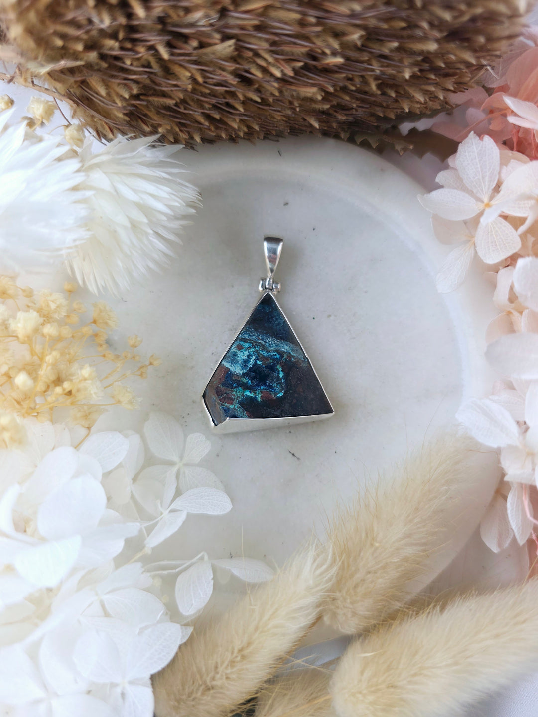 Shattuckite Silver Pendant