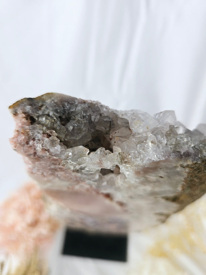 Pink Amethyst Druzy Slice on Stand