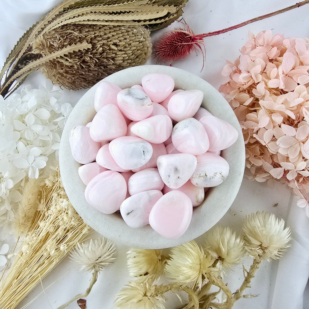 Mangano Calcite Large Tumbleds — Gentle Love