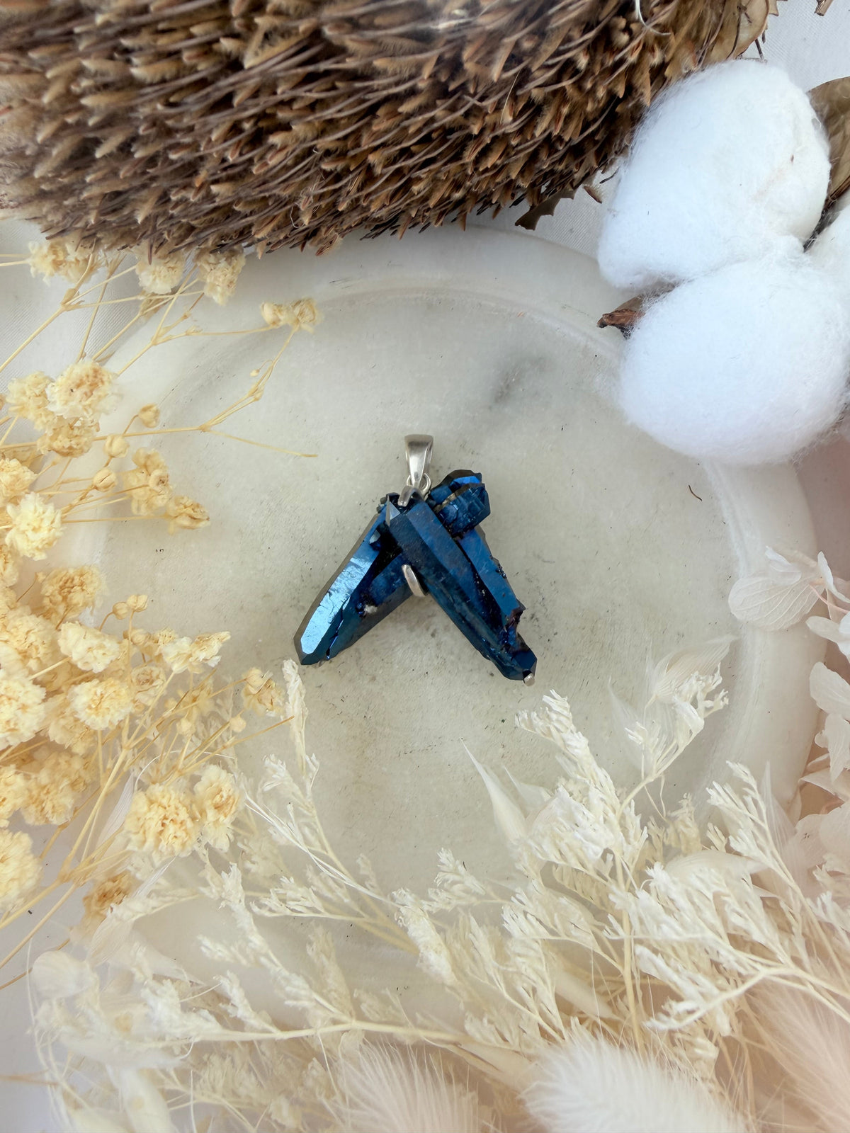 Cobalt Aura Silver Pendant