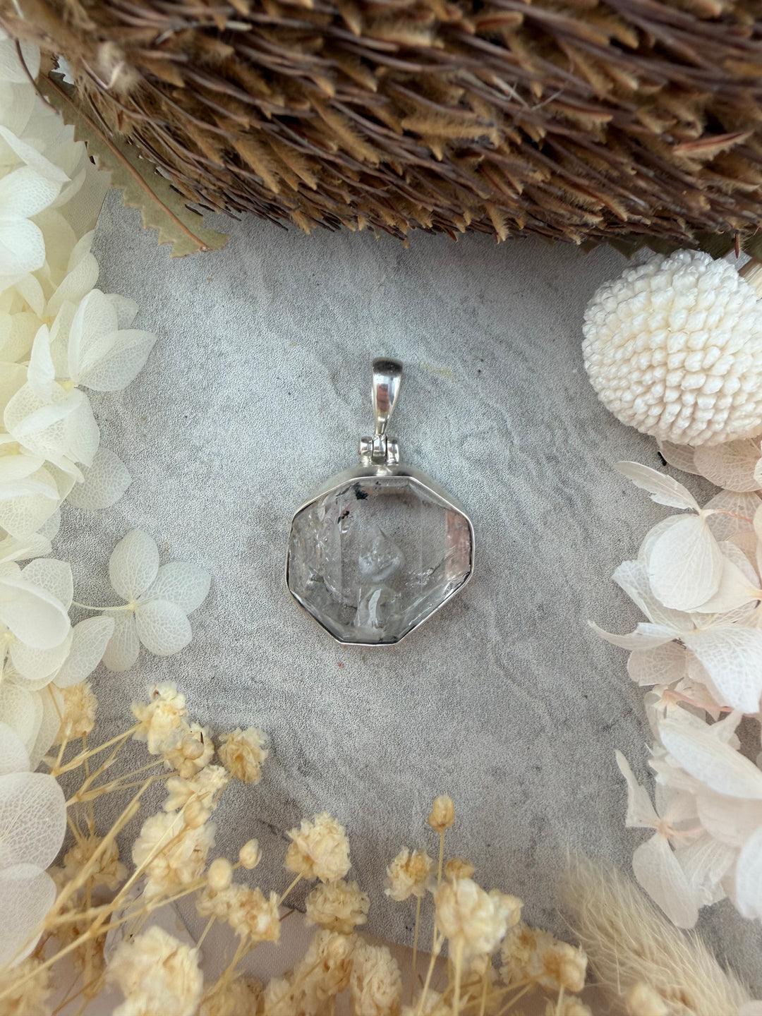 Herkimer Diamond Silver Pendant