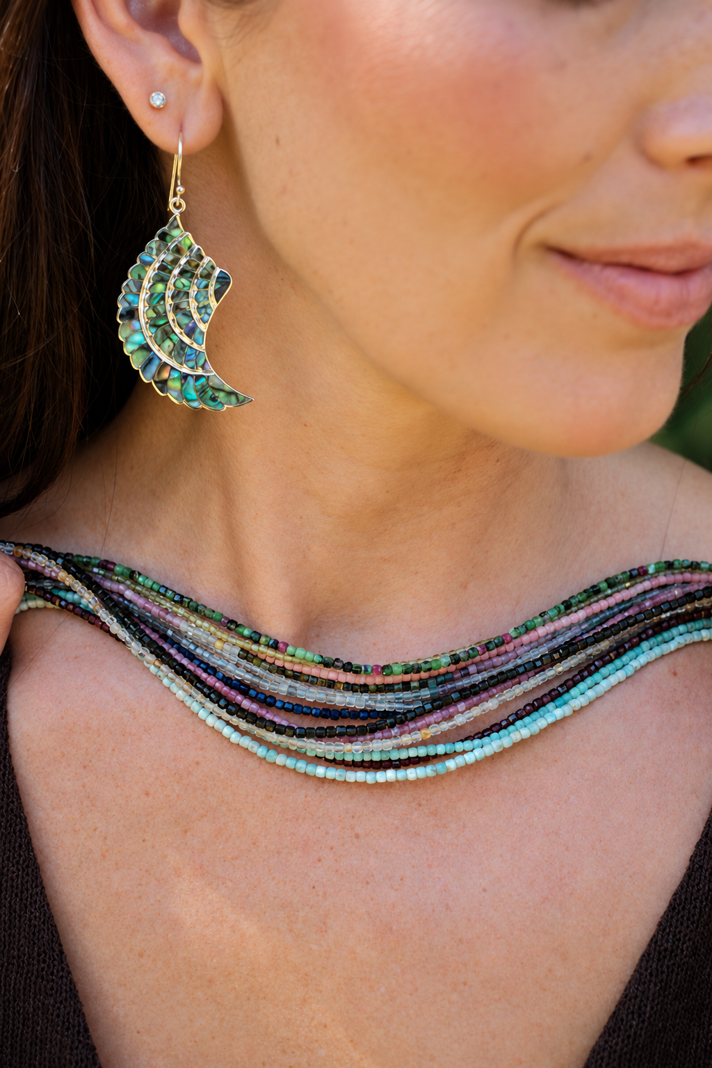 Divine Goddess Ocean Wing Silver Earrings — Ocean Heart