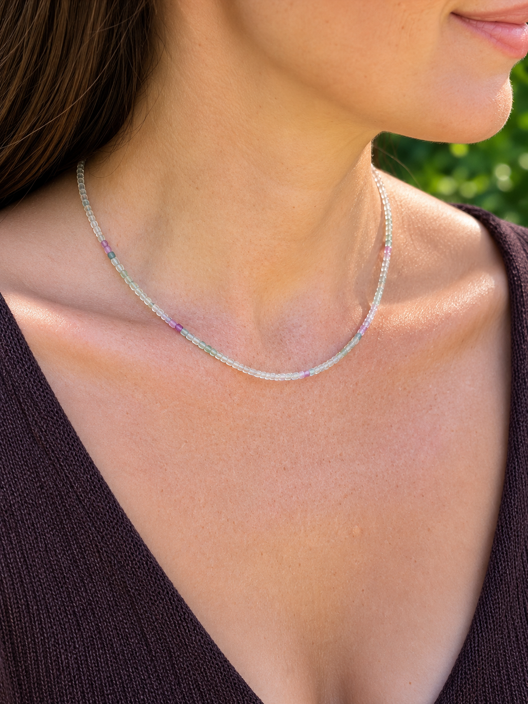Rainbow Fluorite Faceted Necklace - Dream Without Limits