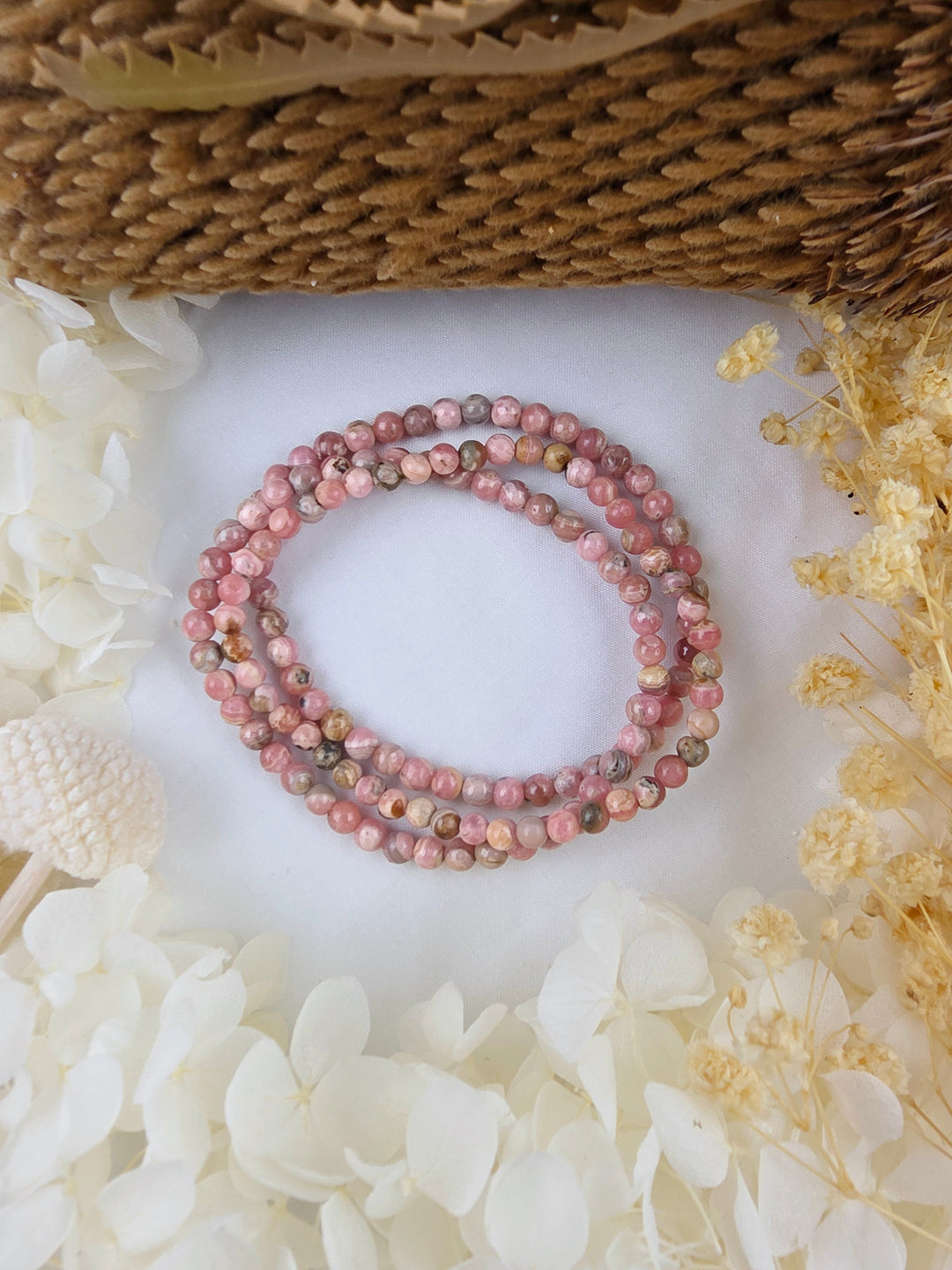 Rhodochrosite Bracelet - 4mm — The Compassionate Heart
