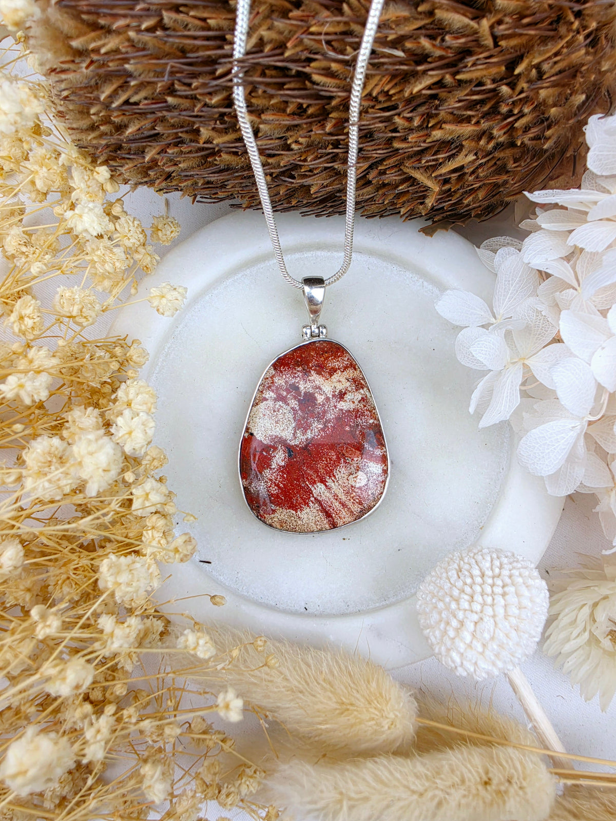 Snake Skin Jasper Silver Pendant - Shed & Rise