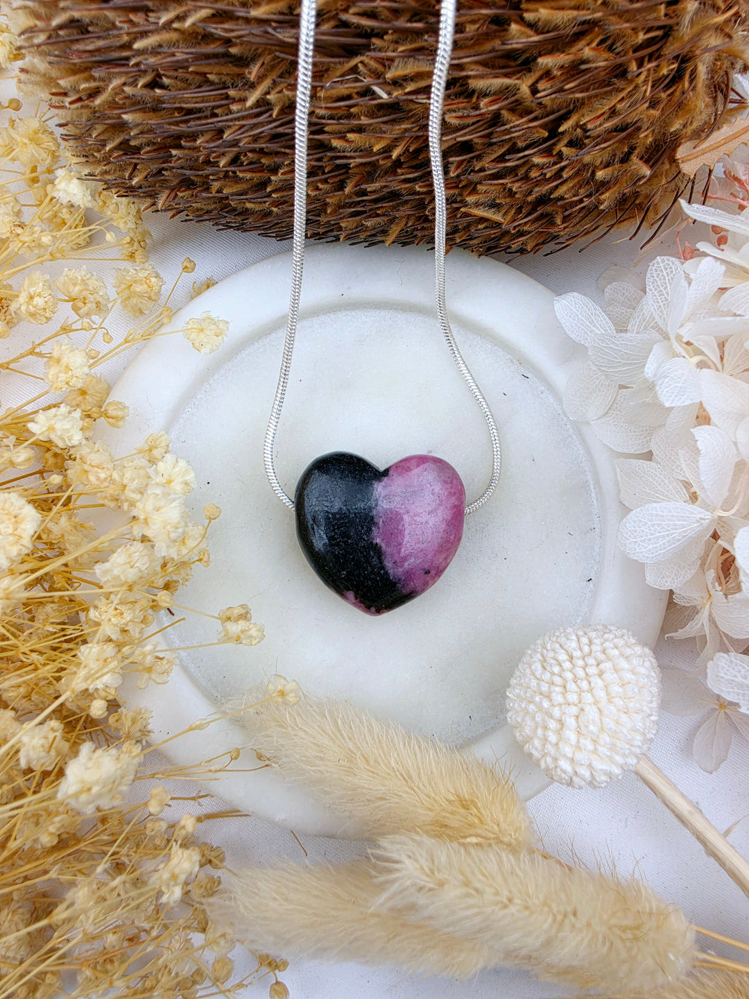 Rhodonite Heart Pendant - Free To Heal