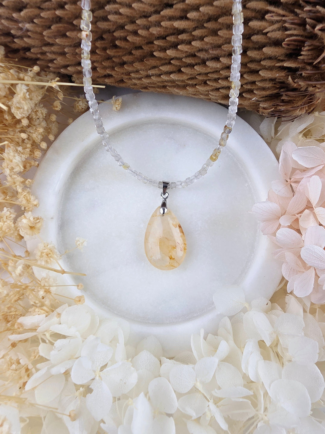 Golden Healer & Rutilated Quartz Necklace Set — Manifest Your Light
