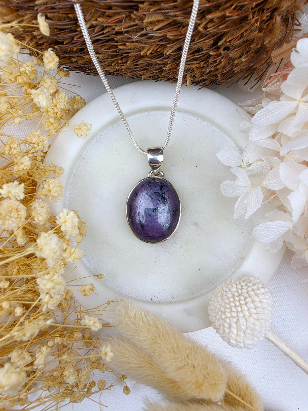 Star Ruby Silver Pendant - Your Fire, Rekindled
