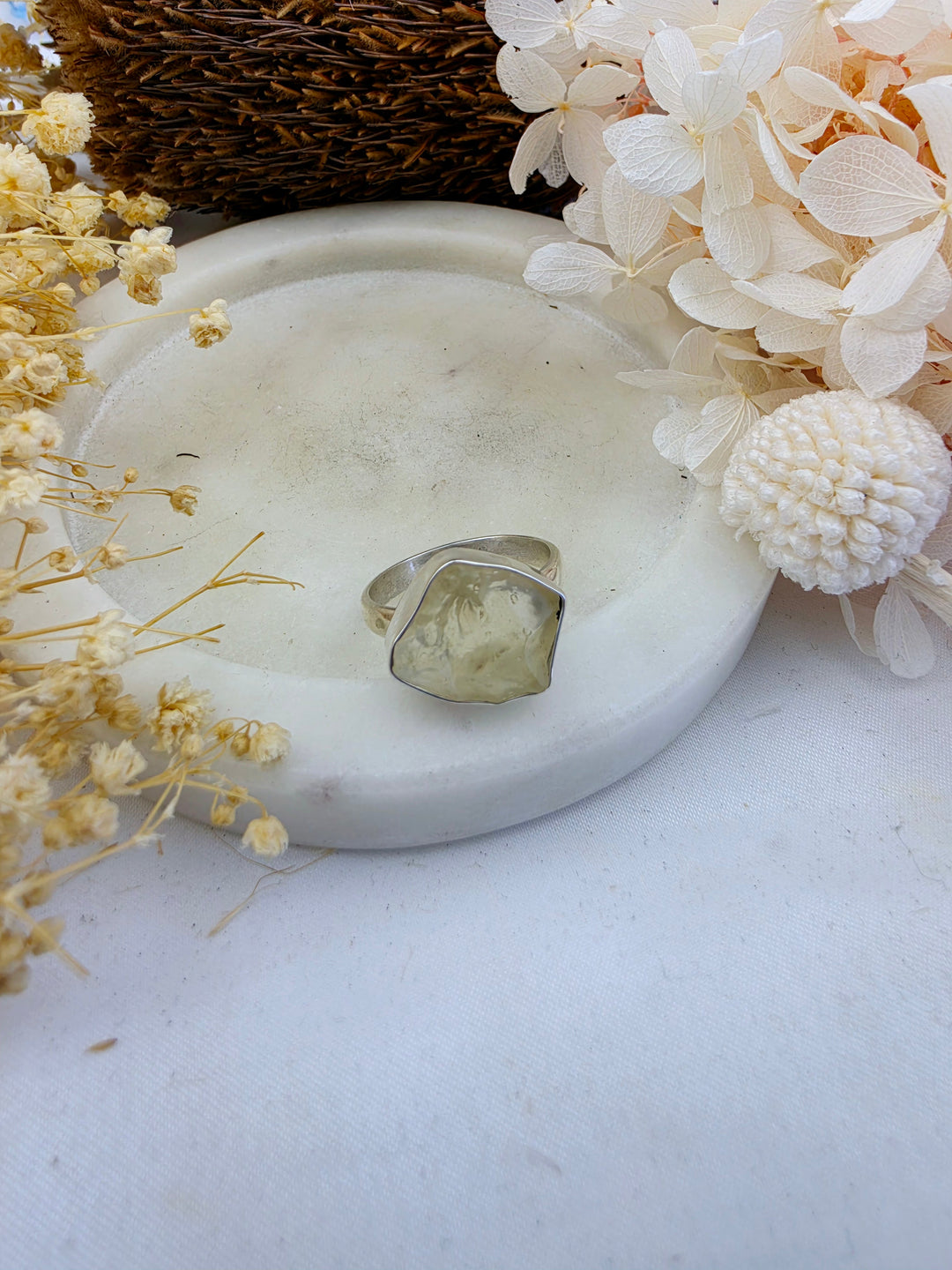 Libyan Desert Glass Silver Ring — Written in the Stars