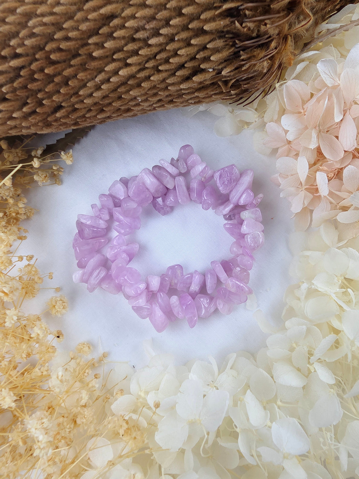 Kunzite Bracelet - Large Chip — Heart Opened