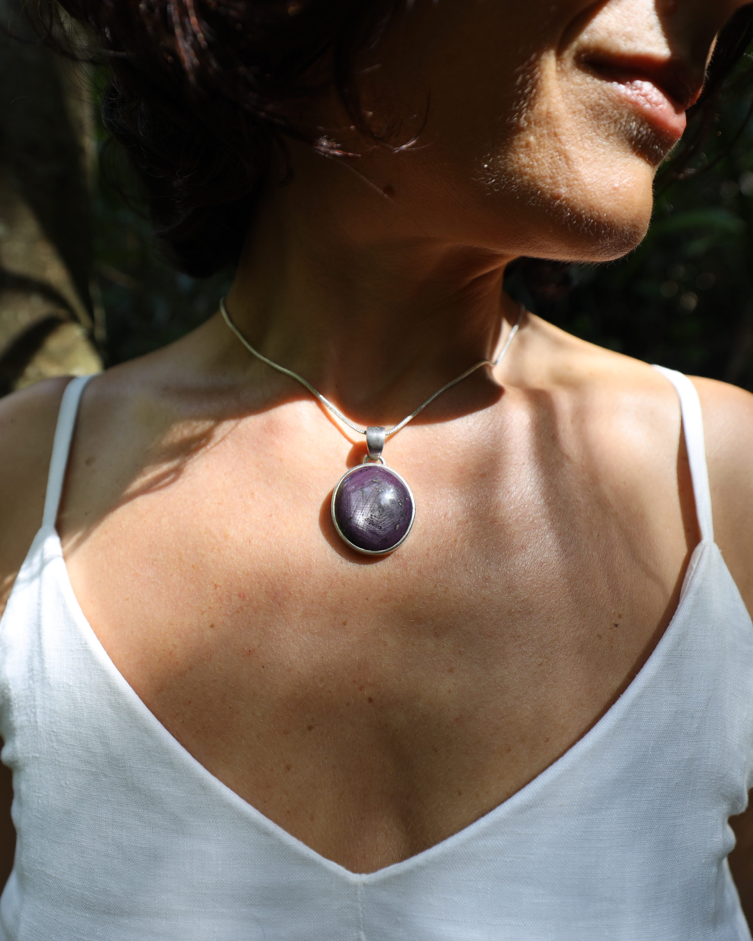Star Ruby Silver Pendant
