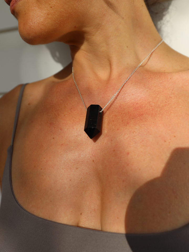 Black Tourmaline Point Pendant
