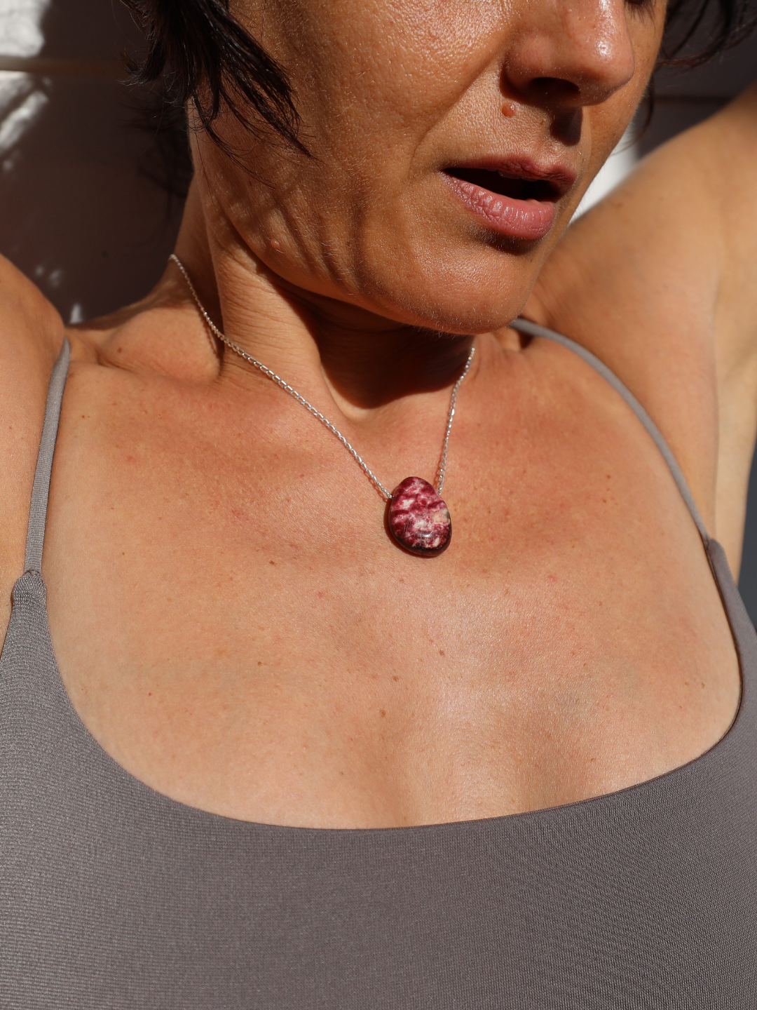 Thulite Tumbled Pendant