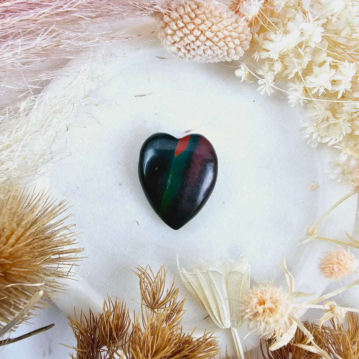 Bloodstone Jasper Heart Pendant