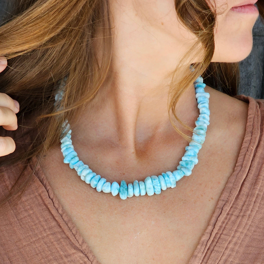 Larimar Bead Necklace